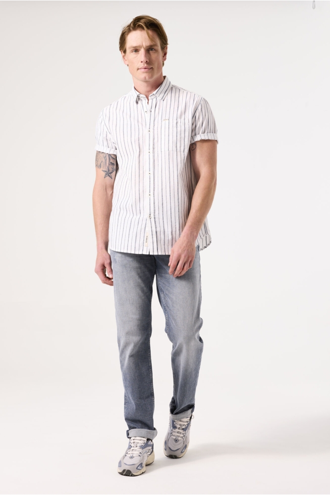 GESTREEPT OVERHEMD D51092 50 WHITE